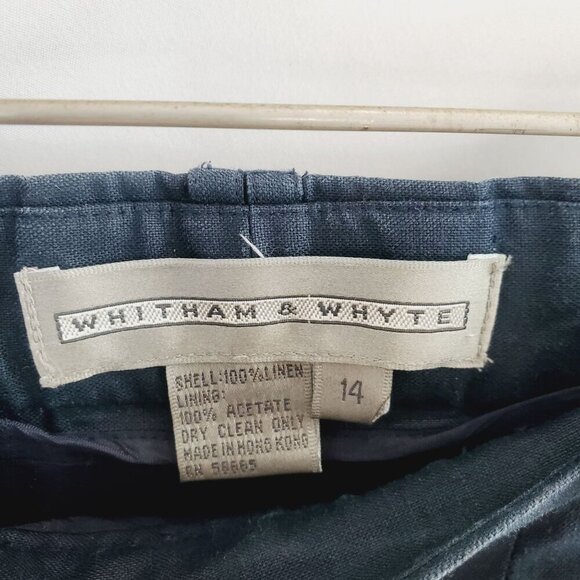 Whitham & Whyte Women's Black Dress Pants Pleated Front Straight Leg 14 (C-2) - Picture 7 of 10